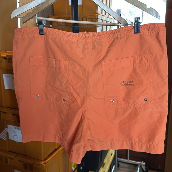 Lauren Ralph Lauren 100% Cotton Orange Board Shorts Size Medium - Picture 4 of 6